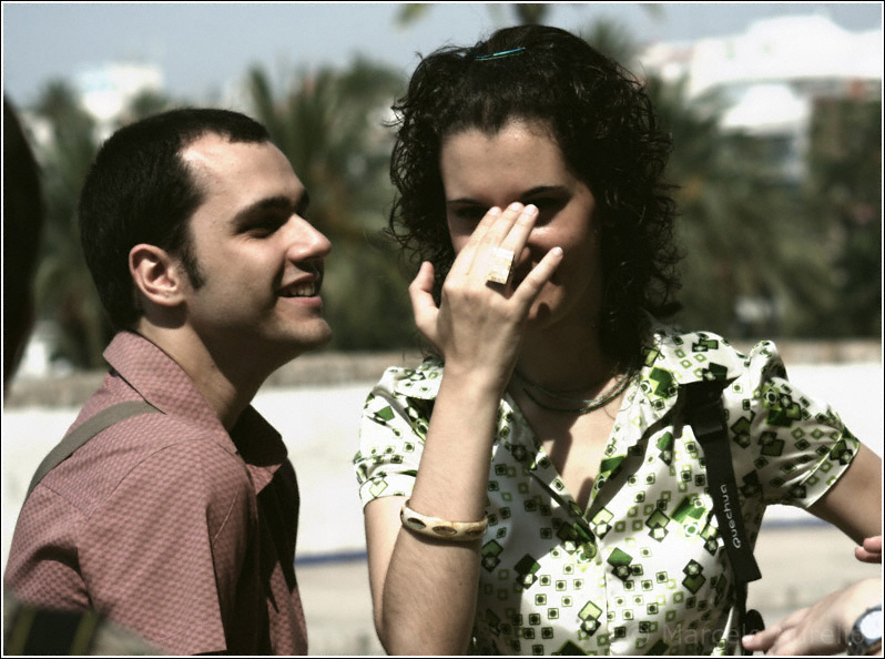 Emma y Oscar en Sitges durante el encuentro de Barcelona Photobloggers.